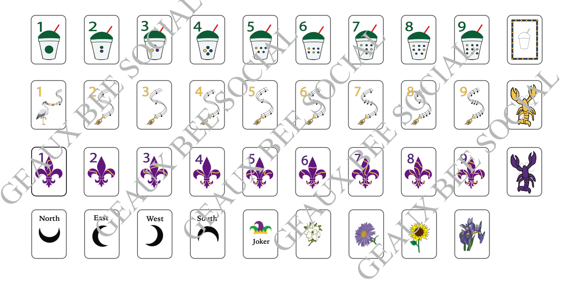 Pre-Order - Geaux Bee Social Mahjong Tiles